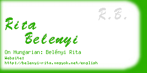 rita belenyi business card